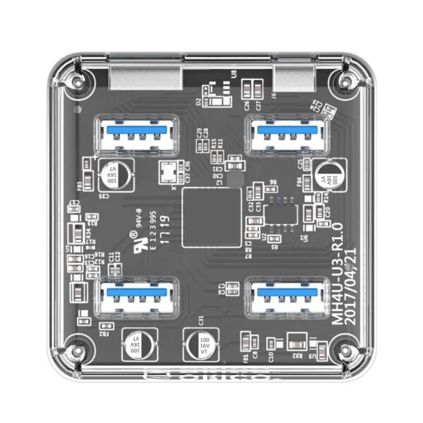 ORICO 4 Port USB Hub Transparent 1M - Image 2